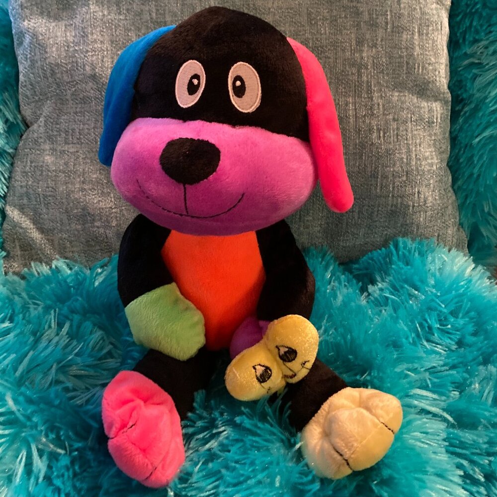 Colorful Puppy Stuffed Animal by Kelly Toys Vintage